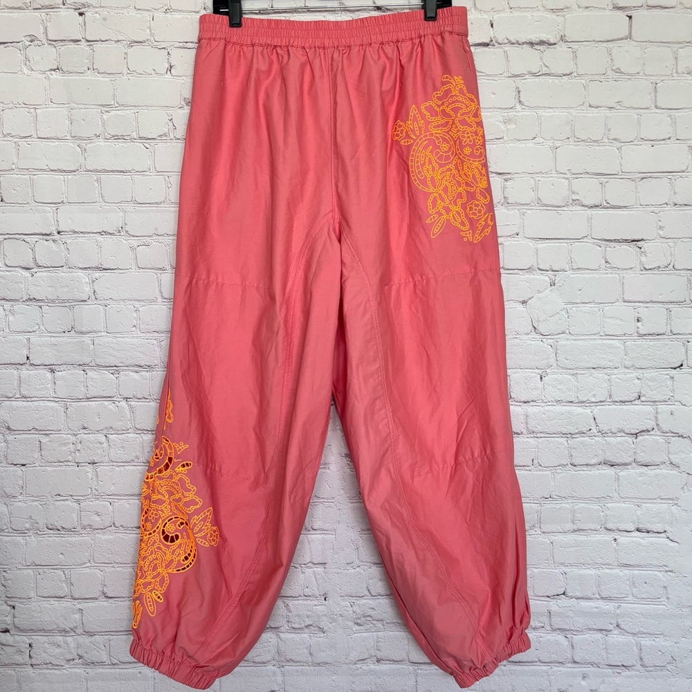 FREE PEOPLE Baller Embroidered Barrel Leg Jogger-Style Pant--NEW--L